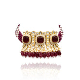 Dania Red Choker Set - The Pashm